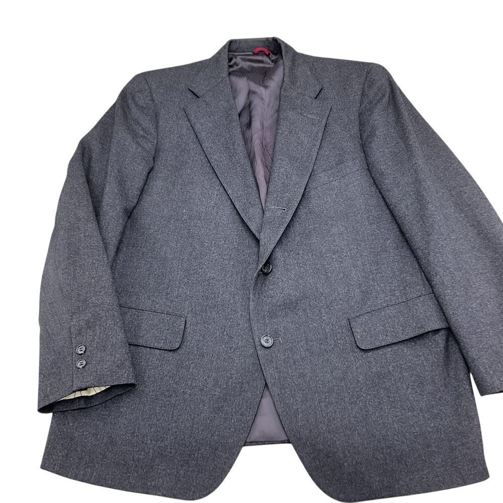 Jos A‎ Bank Blazer Men 42 Gray Flannel Wool Premier Classic Career Union USA VTG